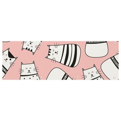 Cute Cats Cartoon Seamless-pattern Banner And Sign 9  X 3  by Vaneshart