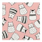 Cute Cats Cartoon Seamless-pattern Banner and Sign 4  x 4  Front