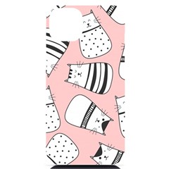 Cute Cats Cartoon Seamless-pattern Iphone 14 Plus Black Uv Print Case by Vaneshart