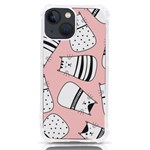 Cute Cats Cartoon Seamless-pattern iPhone 13 mini TPU UV Print Case Front