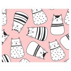 Cute Cats Cartoon Seamless-pattern Premium Plush Fleece Blanket (medium) by Vaneshart