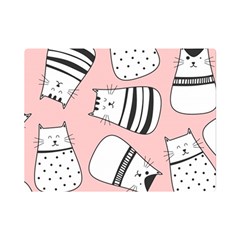 Cute Cats Cartoon Seamless-pattern Premium Plush Fleece Blanket (mini) by Vaneshart