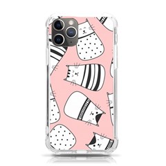 Cute Cats Cartoon Seamless-pattern Iphone 11 Pro 5 8 Inch Tpu Uv Print Case by Vaneshart