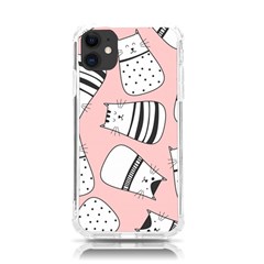 Cute Cats Cartoon Seamless-pattern Iphone 11 Tpu Uv Print Case by Vaneshart