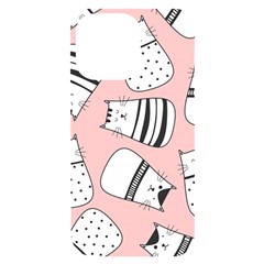 Cute Cats Cartoon Seamless-pattern Iphone 14 Pro Max Black Uv Print Case by Vaneshart