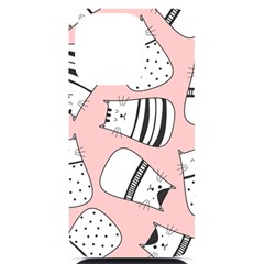 Cute Cats Cartoon Seamless-pattern Iphone 14 Pro Black Uv Print Case