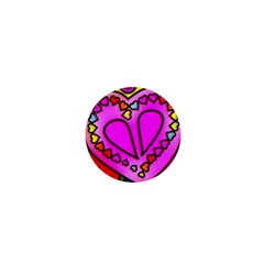 Stained Glass Love Heart 1  Mini Magnets by Vaneshart