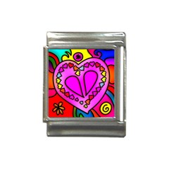 Stained Glass Love Heart Italian Charm (13mm)