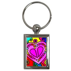 Stained Glass Love Heart Key Chain (rectangle) by Vaneshart