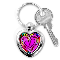 Stained Glass Love Heart Key Chain (heart) by Vaneshart