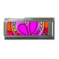 Stained Glass Love Heart Superlink Italian Charm (9mm)