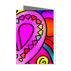 Stained Glass Love Heart Mini Greeting Cards (pkg Of 8) by Vaneshart