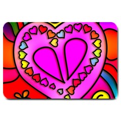 Stained Glass Love Heart Large Doormat by Vaneshart