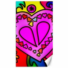 Stained Glass Love Heart Canvas 40  X 72  by Vaneshart