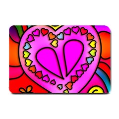 Stained Glass Love Heart Small Doormat by Vaneshart