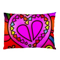 Stained Glass Love Heart Pillow Case by Vaneshart