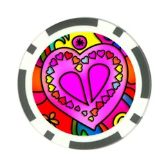 Stained Glass Love Heart Poker Chip Card Guard (10 Pack) by Vaneshart