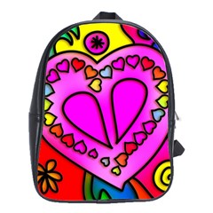 Stained Glass Love Heart School Bag (large) by Vaneshart