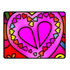 Stained Glass Love Heart Fleece Blanket (small) by Vaneshart