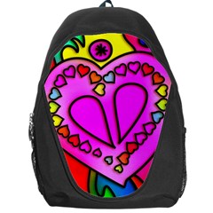 Stained Glass Love Heart Backpack Bag by Vaneshart