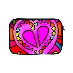 Stained Glass Love Heart Apple Ipad Mini Zipper Cases by Vaneshart