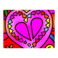 Stained Glass Love Heart Two Sides Premium Plush Fleece Blanket (mini) by Vaneshart