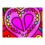 Stained Glass Love Heart Two Sides Premium Plush Fleece Blanket (Mini) 35 x27  Blanket Front