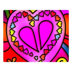 Stained Glass Love Heart Two Sides Premium Plush Fleece Blanket (large) by Vaneshart