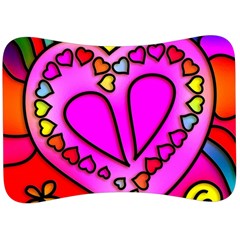 Stained Glass Love Heart Velour Seat Head Rest Cushion by Vaneshart