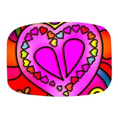 Stained Glass Love Heart Mini Square Pill Box by Vaneshart