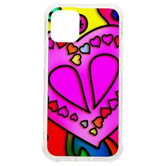 Stained Glass Love Heart Iphone 12 Mini Tpu Uv Print Case	 by Vaneshart