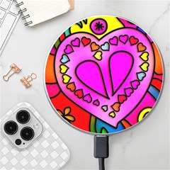 Stained Glass Love Heart Wireless Fast Charger(white) by Vaneshart