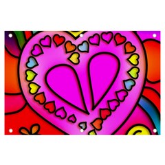 Stained Glass Love Heart Banner And Sign 6  X 4  by Vaneshart