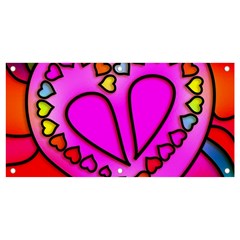 Stained Glass Love Heart Banner And Sign 4  X 2  by Vaneshart