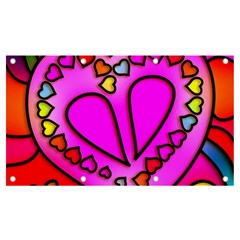 Stained Glass Love Heart Banner And Sign 7  X 4  by Vaneshart