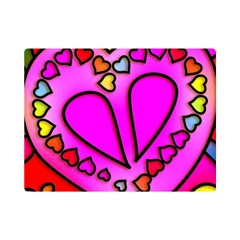 Stained Glass Love Heart Premium Plush Fleece Blanket (mini) by Vaneshart