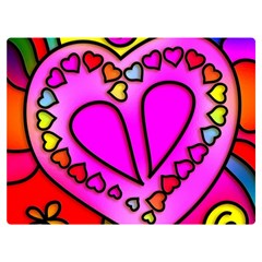 Stained Glass Love Heart Two Sides Premium Plush Fleece Blanket (extra Small) by Vaneshart