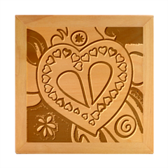 Stained Glass Love Heart Wood Photo Frame Cube by Vaneshart