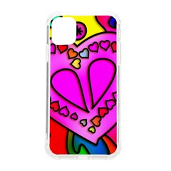 Stained Glass Love Heart Iphone 11 Tpu Uv Print Case by Vaneshart