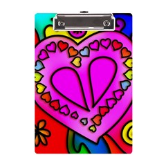 Stained Glass Love Heart A5 Acrylic Clipboard by Vaneshart