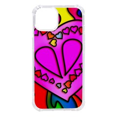 Stained Glass Love Heart Iphone 14 Tpu Uv Print Case