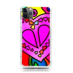 Stained Glass Love Heart Iphone 11 Pro Max 6 5 Inch Tpu Uv Print Case by Vaneshart