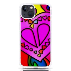 Stained Glass Love Heart Iphone 13 Tpu Uv Print Case by Vaneshart