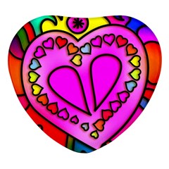 Stained Glass Love Heart Heart Glass Fridge Magnet (4 Pack) by Vaneshart