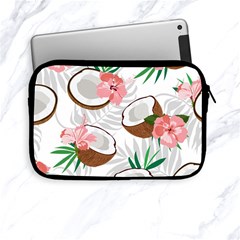 Seamless Pattern Coconut Piece Palm Leaves With Pink Hibiscus Apple Ipad Mini Zipper Cases by Vaneshart