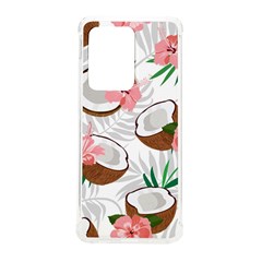 Seamless Pattern Coconut Piece Palm Leaves With Pink Hibiscus Samsung Galaxy S20 Ultra 6 9 Inch Tpu Uv Case