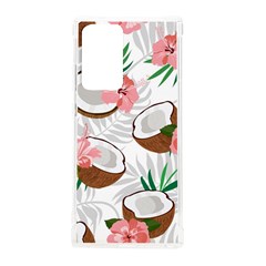 Seamless Pattern Coconut Piece Palm Leaves With Pink Hibiscus Samsung Galaxy Note 20 Ultra Tpu Uv Case by Vaneshart