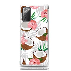 Seamless Pattern Coconut Piece Palm Leaves With Pink Hibiscus Samsung Galaxy Note 20 Tpu Uv Case by Vaneshart