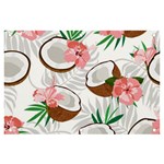 Seamless Pattern Coconut Piece Palm Leaves With Pink Hibiscus Banner and Sign 6  x 4  Front