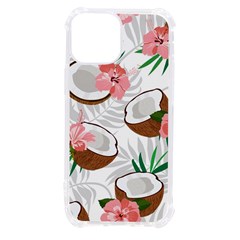 Seamless Pattern Coconut Piece Palm Leaves With Pink Hibiscus Iphone 13 Mini Tpu Uv Print Case by Vaneshart